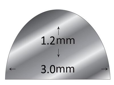 Alambre Semicircular Recocido Bn De Oro Blanco De 18 Quilates, 3,00 X 1,20 MM - Imagen Estandar - 2