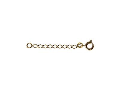 Cadena Extensible De Malla Rombo 2,70 Mm, 5 Cm, 3 Micras Chapada En Oro