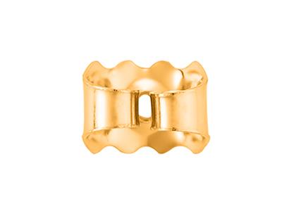Cierre De Pendiente Belga Festoneado, Oro Amarillo 9k, Ref.7406, Par - Imagen Estandar - 2