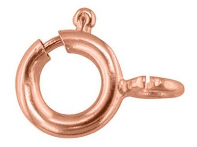 Anillo Elástico De 5mm, Con Anillaabierta, Oro Rojo De 9 Quilates