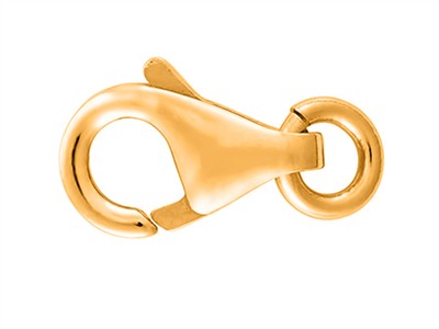 Cierre De Mosquetn Abovedado En Relieve Con Anillo Libre De 8 Mm, Oroamarillo De 14 Quilates. Ref. 1719