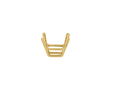Engaste De 4 Garras Dobles Para Piedra Rectangular De 8 X 6 mm, Oro Amarillo De 18k. Ref. 04904 - Imagen Estandar - 2