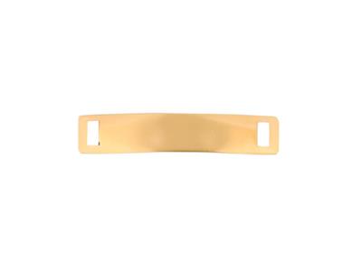 Placa De Identificacin Rectangular2 X 0,40cm, Espesor 0,30mm, Orif Icios Rectangulares, Oro Amarillo D