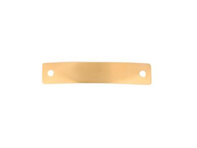 Placa De Identidad Rectangular 2 X 0,40 Cm, Grosor 0,60 Mm, Agujeros Redondos, Oro Amarillo De 18 Quilate