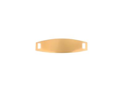 Placa De Identidad Ovalada, 2,30 X 0,70 Cm, Grosor 0,60 Mm, Orificios Rectangulares, Oro Amarillo De 18 Q