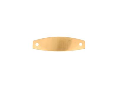 Placa De Identificacin Ovalada, 2,30 X 0,60 Cm, Grosor 0,70 Mm, Agujeros Redondos, Oro Amarillo De 18 Qu