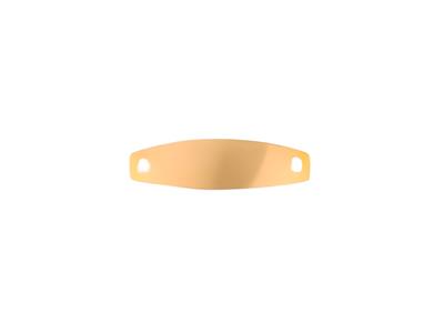 Placa De Identidad Ovalada 2,30 X 0,60cm, Grosor 0,40mm, Agujeros Redondos, Oro Amarillo De 18 Quilates