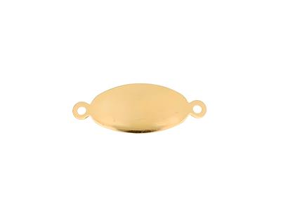 Placa De Identidad Ovalada 2,60 X 1cm, Grosor 0,90mm, Con Anillas, Oro Amarillo De 18 Quilates