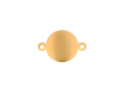 Placa De Identidad Redonda 2 X 1,40cm, Grosor 0,90mm, Con Anillas, Oro Amarillo De 18 Quilates
