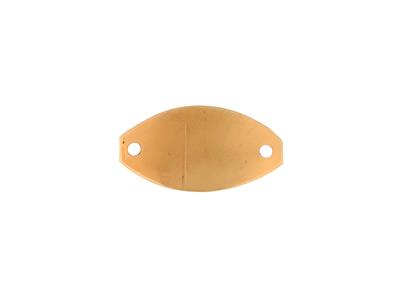 Placa De Identificacin Ovalada, 1,70 X 0,80 Cm, Grosor 0,60 Mm, Agujeros Redondos, Oro Amarillo De 18 Qu