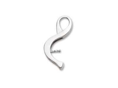 Colgante En Aro Para Perla De 7a 9mm, Oro Blanco De 18k. Ref. Pe213