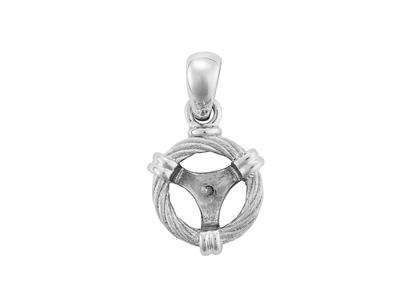 Colgante Boya Para Perla De 8a 11mm, Oro Blanco De 18k. Ref. Pec12