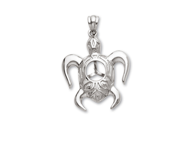 Colgante Tortuga Para Perla De 8a 10mm, Oro Blanco De 18k. Referencia. Pe102