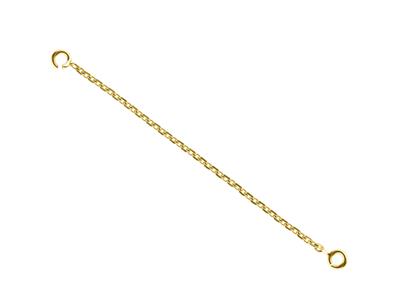 Cadena De Seguridad Para Pulsera, Eslabn Forzado De 1,36 MM Talla Diamante, Oro Amarillo 3n De 18 Kt