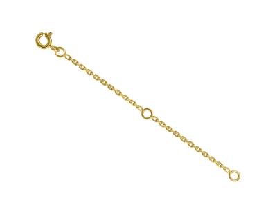 Cadena De Extensin, Eslabn Forzado De Diamante De 1,47 Mm, 7 Cm, Oroamarillo De 18 Quilates