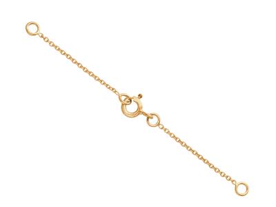 Cadena De Seguridad Para Collar, Cadena Forat Redonda 1,10mm, 6,50cm, Oro Amarillo De 18 K