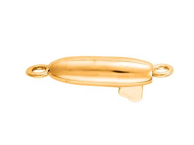 Cierre Cautivo Liso Oliva 3,4x 9 mm, Oro Amarillo De 18k. Ref. 07109 - Imagen Estandar - 2