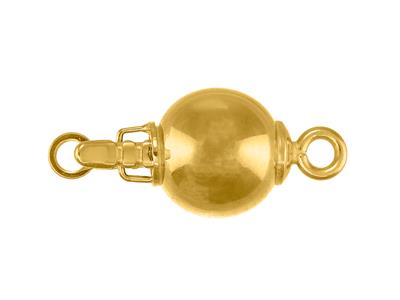 Broche Inperdible, Bola Lisa De 8mm, Oro Amarillo De 18 K