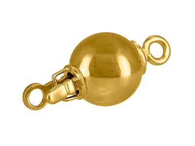 Broche Inperdible, Bola Lisa De 8 mm, Oro Amarillo De 18 K - Imagen Estandar - 2
