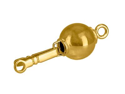 Broche Inperdible, Bola Lisa De 8 mm, Oro Amarillo De 18 K - Imagen Estandar - 3