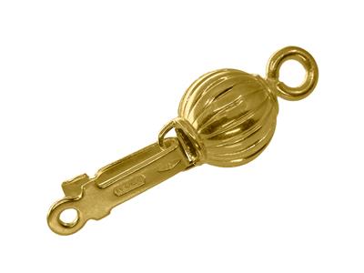 Cierre De Seguridad, Bola Acanaladade 6 mm, Oro Amarillo De 18 K - Imagen Estandar - 3