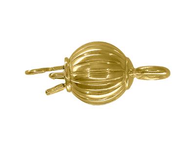 Broche Inperdible, Bola Acanalada De 8 mm, Oro Amarillo De 18 K - Imagen Estandar - 1