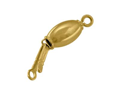 Cierre Cautivo, Oliva Liso 10x 6 mm, Oro Amarillo De 18 K - Imagen Estandar - 3