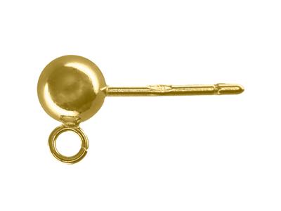 Poste De Bola De 5 mm Con Anilla, Oro Amarillo De 18 Quilates. Ref. 07447-4 - Imagen Estandar - 1