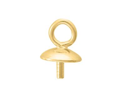 Engarce Para Perla Con Casquilla Lisa De 3mm, Oro Amarillo De 18k, Ref. 07259