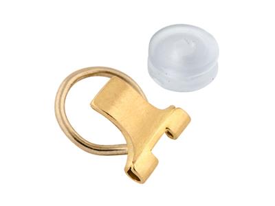Sistema De Raqueta Para Orejas De 10mm, Oro Amarillo De 18k. Ref. 7314, Par