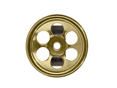 Tuerca De Mariposa Perforada Con 6 Agujeros, 10 mm, Oro Amarillo Y Gris De 18k. Ref. 7900, El Par - Imagen Estandar - 1