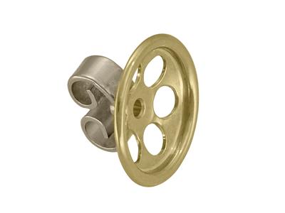 Tuerca De Mariposa Perforada Con 6 Agujeros, 10 mm, Oro Amarillo Y Gris De 18k. Ref. 7900, El Par - Imagen Estandar - 2