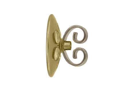 Tuerca De Mariposa Perforada Con 6 Agujeros, 10 mm, Oro Amarillo Y Gris De 18k. Ref. 7900, El Par - Imagen Estandar - 3