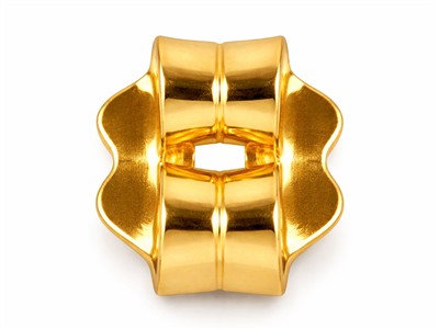 Poussette Belge Festoneado, Oro Amarillo De 18 Quilates. Ref. 07401-bis, Por Par - Imagen Estandar - 2