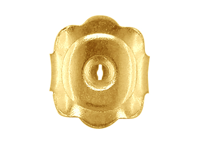 Tuerca Belga Festoneada, Oro Amarillo De 18 Quilates. Ref. 07406, Par - Imagen Estandar - 2