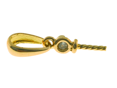 Fianza Con Diamante De 0,03ct Para Perla De 6 a 12 mm, Oro Amarillo De18k. Ref. Be133 - Imagen Estandar - 1