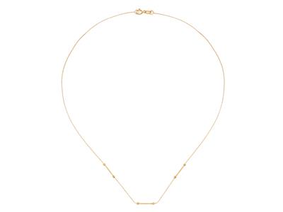 Collar De Malla Veneciana, Con 3 Soportes De Varillas Para Perlas, 41 cm, Oro Amarillo 18k - Imagen Estandar - 1