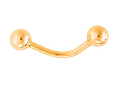 Piercing De 2 Bolas, Oro Amarillo De 18 Quilates. - Imagen Estandar - 1