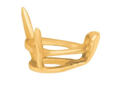 Engaste De 3 Puntas Para Piedra Pera De 5 X 4 mm, Oro Amarillo De 18k.ref. 04823 - Imagen Estandar - 1
