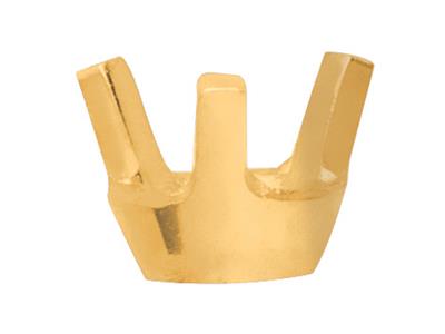 Bisel De 3 Puntas Para Piedra Redonda De 2 mm, Oro Amarillo De 18k. Ref. 01514 - Imagen Estandar - 2