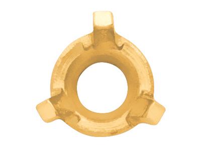Bisel De 3 Puntas Para Piedra Redonda De 2 mm, Oro Amarillo De 18k. Ref. 01514 - Imagen Estandar - 3
