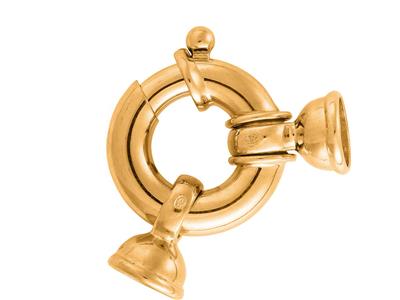 Anillo Marino Con Extremos De Campana Acanalados De 18 mm, Oro Amarillo De 18k. Ref. 17056 - Imagen Estandar - 1