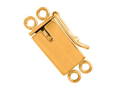 Cierre Liso Rectangular De 8 mm, 2 Hileras Con Seguridad, Oro Amarillode 18k. Ref. 07135-s - Imagen Estandar - 1