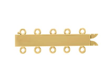 Cierre Rectangular Liso De 25 mm, 5hileras, Oro Amarillo De 18k. Ref. 07116-5 - Imagen Estandar - 1