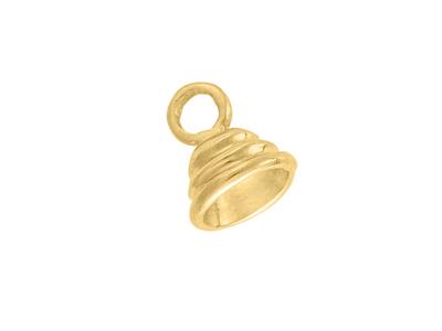 Terminal Redonda Godronada De 4,5 mm, Oro Amarillo De 18k. Ref. 07096 - Imagen Estandar - 2