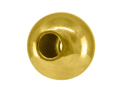 Bolita Pesada, Lisa Y Pulida, 2 Agujeros, 6mm, Oro Amarillo De 18 K