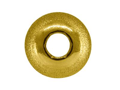 Perla Pesada Satinada Con 2 Agujeros, 4 mm, Oro Amarillo De 18 Quilates - Imagen Estandar - 3