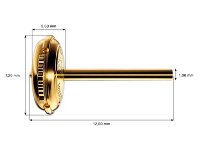 Sistema Smartlock De 7 Mm, Caña De 12 Mm, Oro Amarillo 3n De 18 Kt, Cada Uno - Imagen Estandar - 4