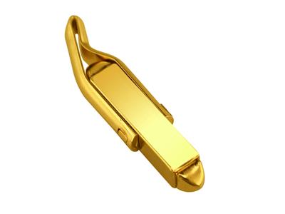 Gemelos Con Brazo En s De Oro Amarillo De 18 Ct, Ensamblados, Ligeros