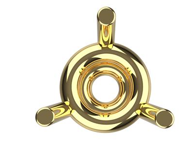 Bisel 3d, 3 Garras Dobles Para Piedra Redonda De 5,6 mm, Oro Amarillo De 18k. Ref. 10300 - Imagen Estandar - 3